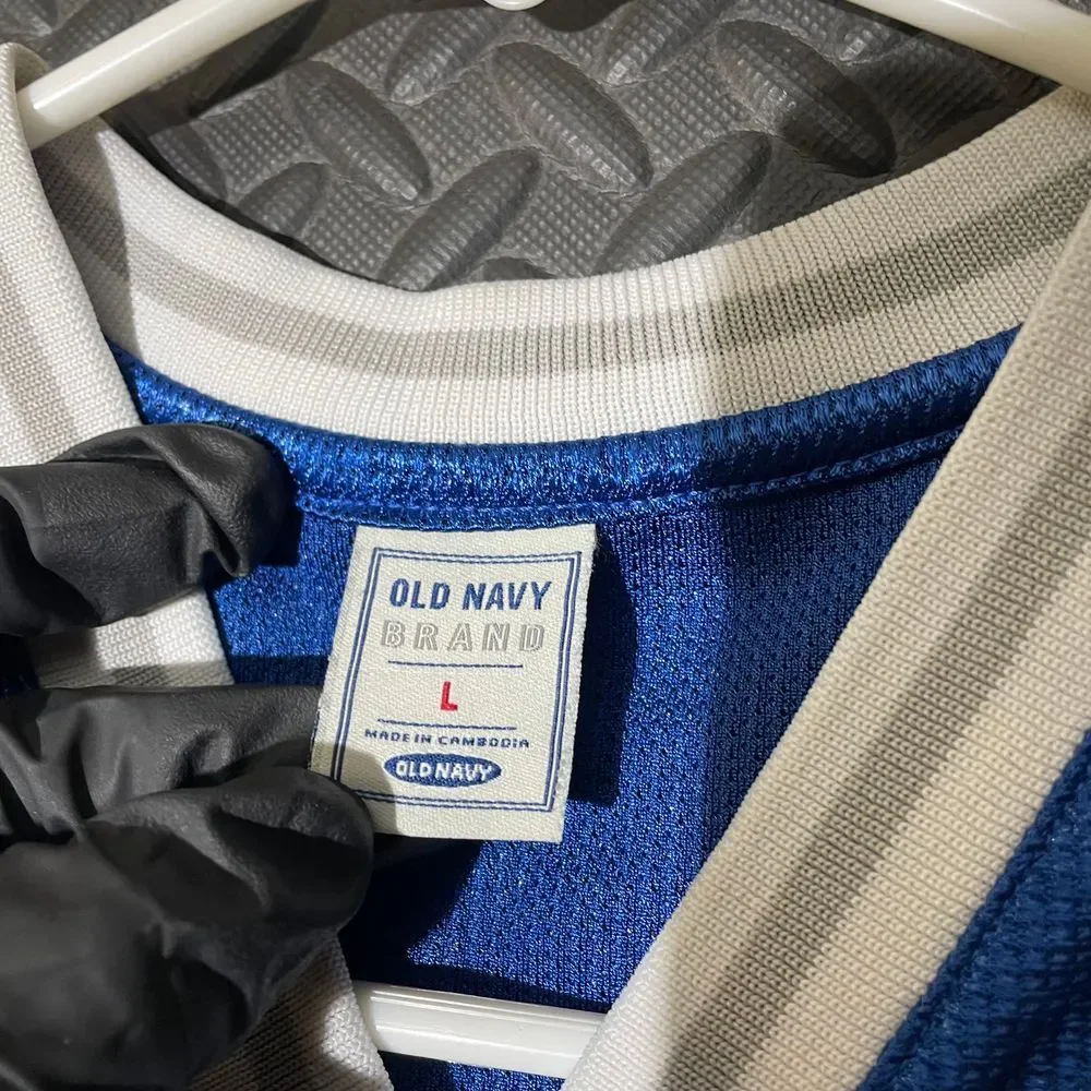 Vintage Old Navy‎ Blue USA 7 Basketball Athletic Jersey Boys Youth Size Large
